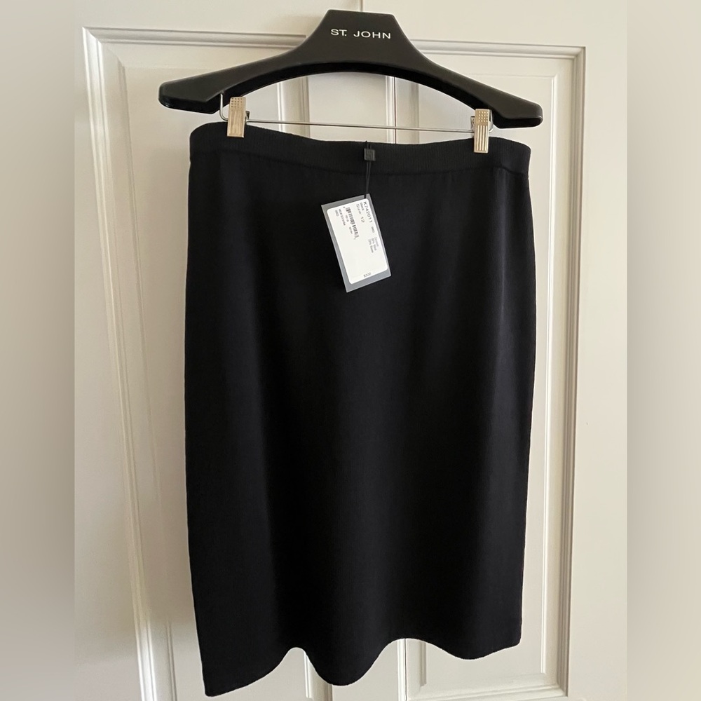St. John Collection Santana Knit Black Pencil Skirt NWT